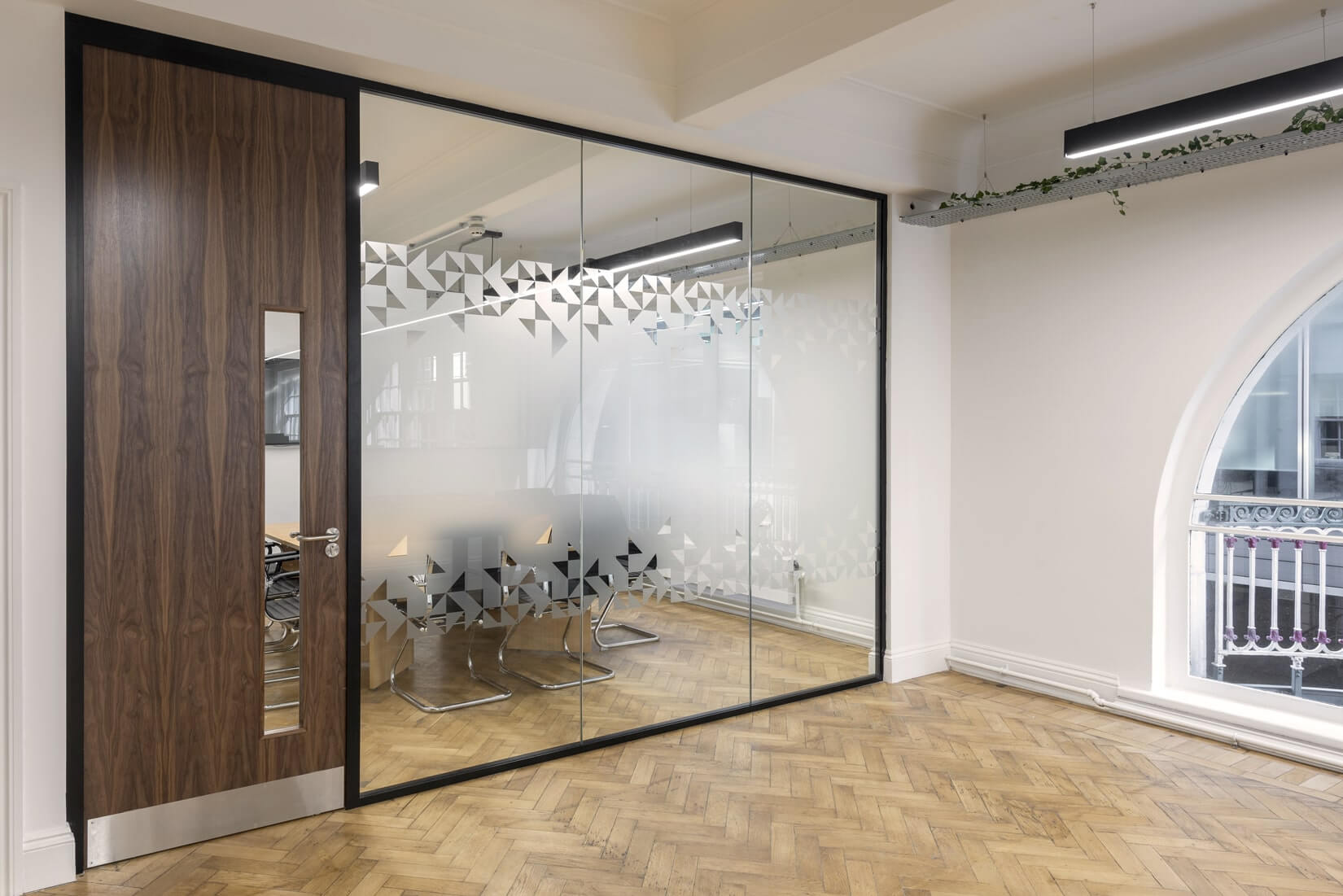 Thin glass partitioning