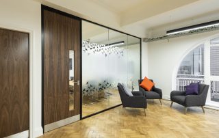 Thin glass partitioning