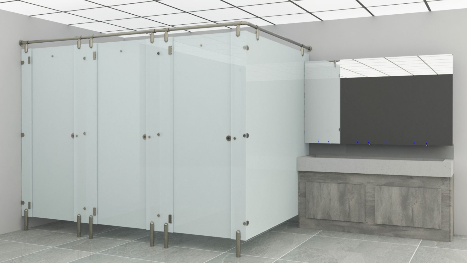 Glass washrooms