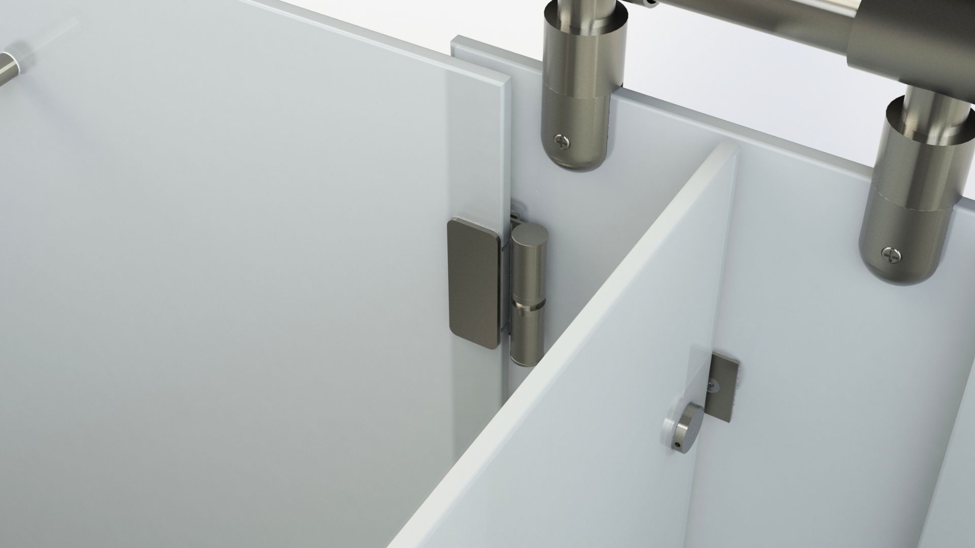 Glass washrooms hinge